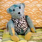 Nalle - made from handprinted fabrics
